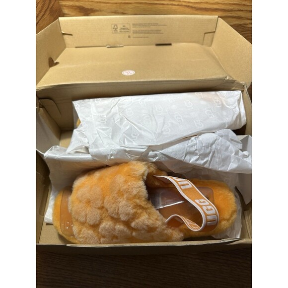 NIB UGG Fluff Yeah Slide Poppy - California Orange Poppy - US 7 W/ Box - Picture 5 of 7